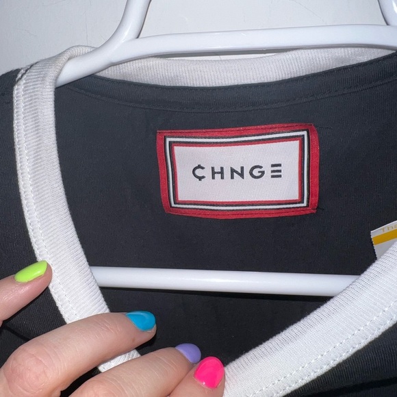 SOLD. CHNGE feminism Black Graphic Tee with White Trim - Picture 6 of 13